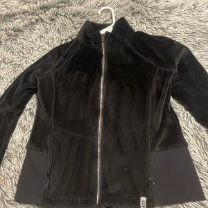 black fuzzy zip up